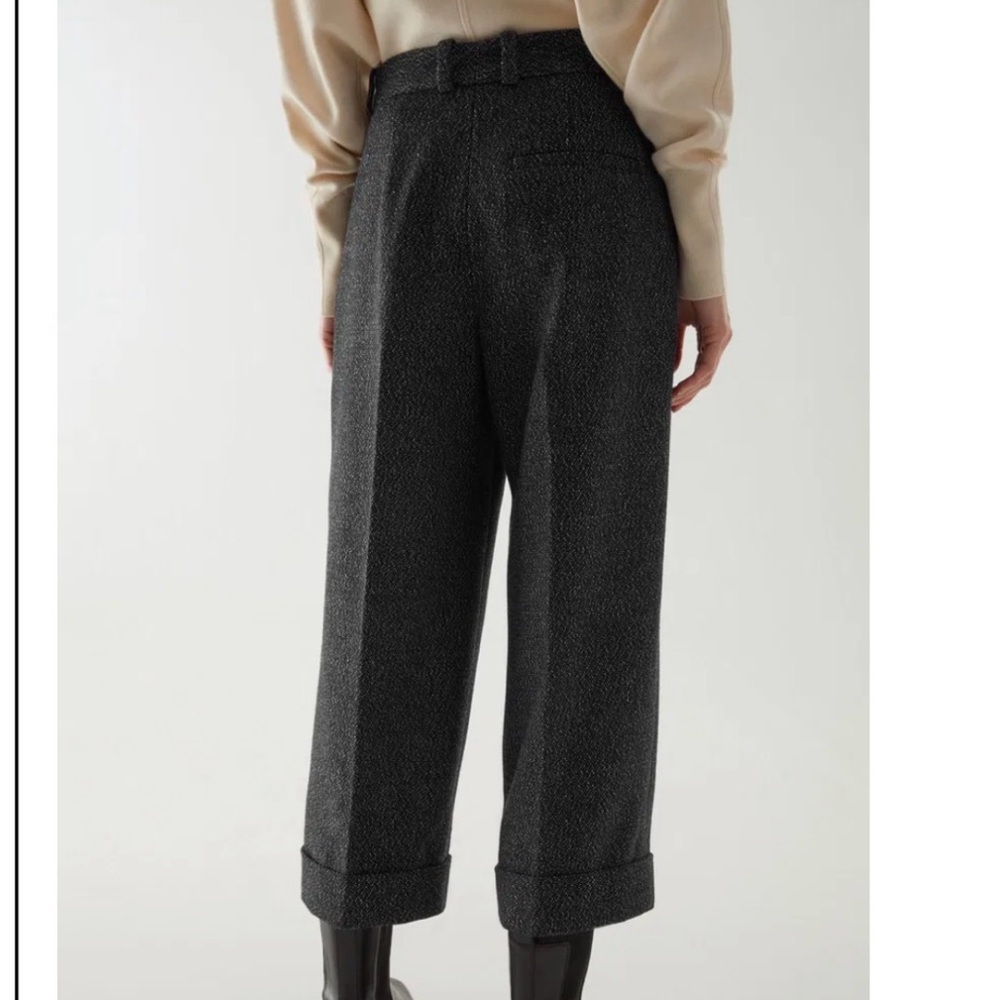 (NWT) COS Wool Mix Pleated Trousers in black - Picture 2 of 6